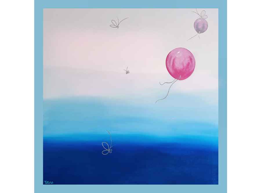 artwork "the blue balloon" Painting "liberation" Pq