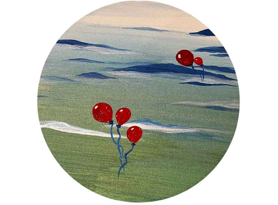 artwork "the blue balloon" Painting "liberation" Pq