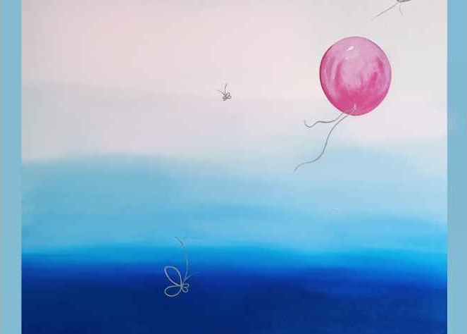 artwork "the blue balloon" Painting "liberation" Pq